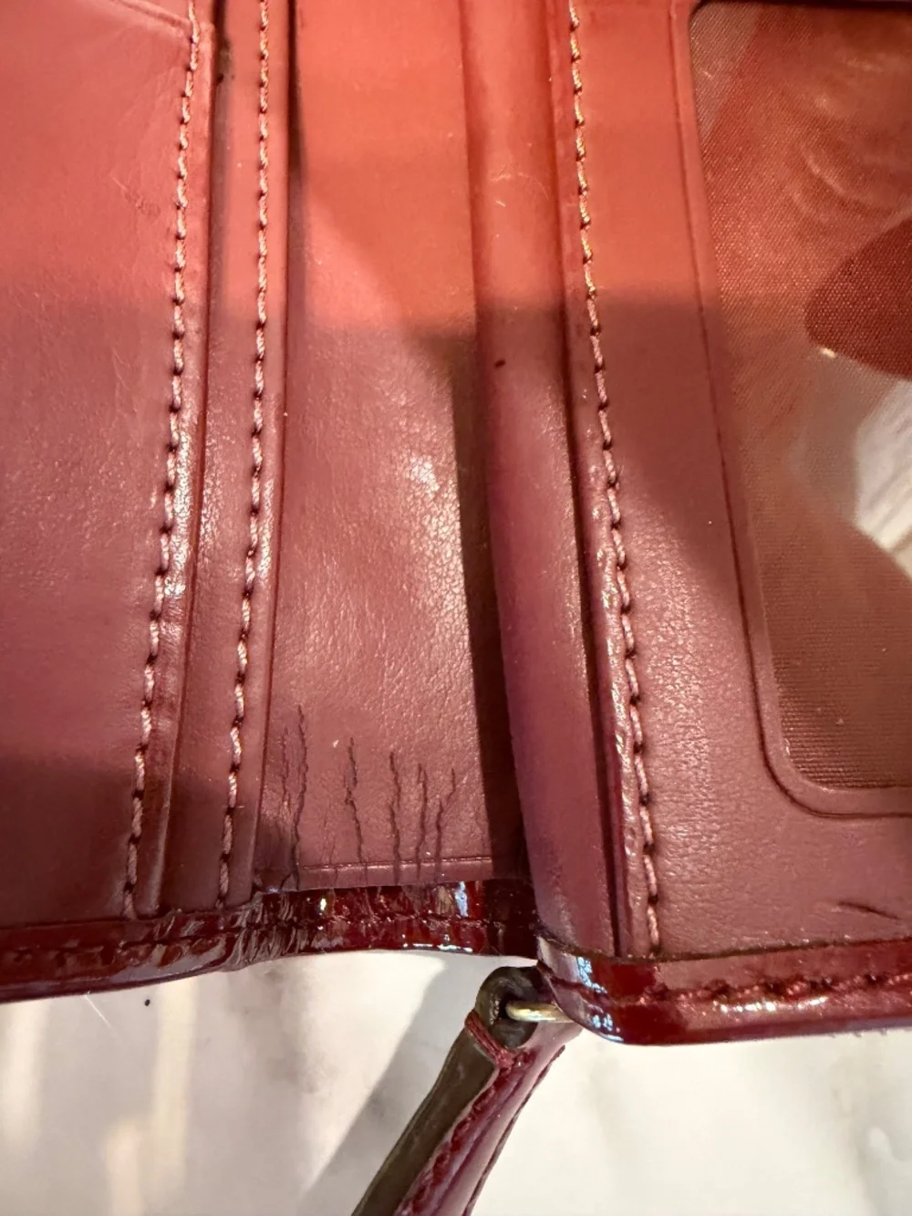 Coach Red Patent Leather Embossed Signature Dome Satchel & Matching Wallet Set